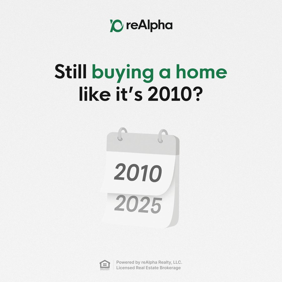 reAlpha ad: Still buying a home like it's 2010? with a calendar flipping from 2010 to 2025.